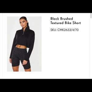 Black brushed texture cycle shorts